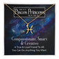 close up Gold Pisces Necklace in a regular box