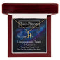 close up of Gold Pisces Necklace in Mahogany Style Box