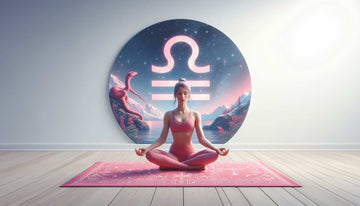 woman on a pink yoga mat posing