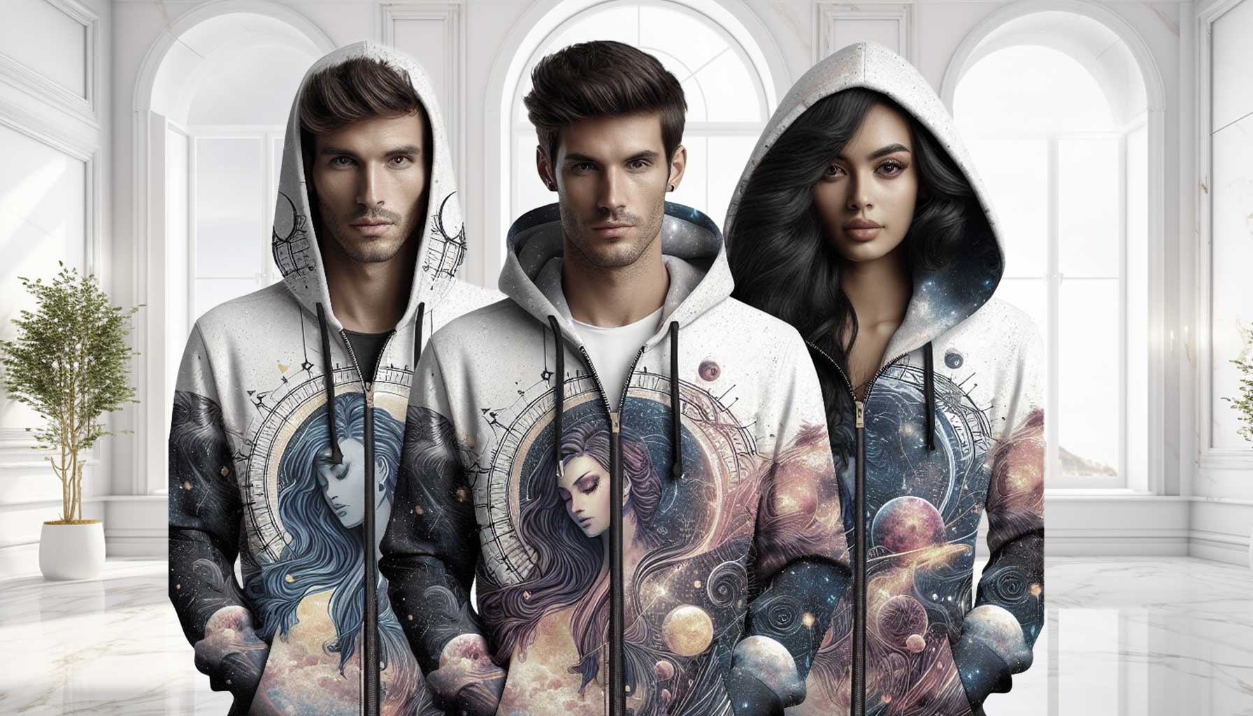 celestial zip up hoodies