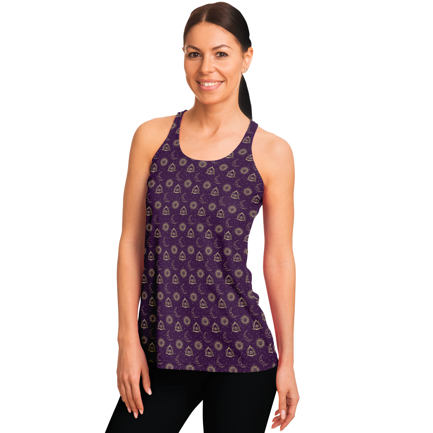 Celestial Magical Purple Flowy Racerback Tank Top