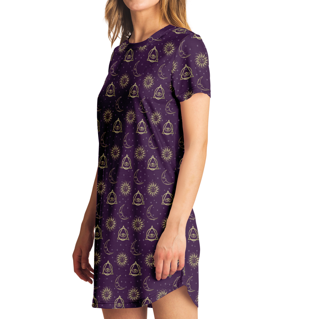 Celestial Magical Purple T-Shirt Dress