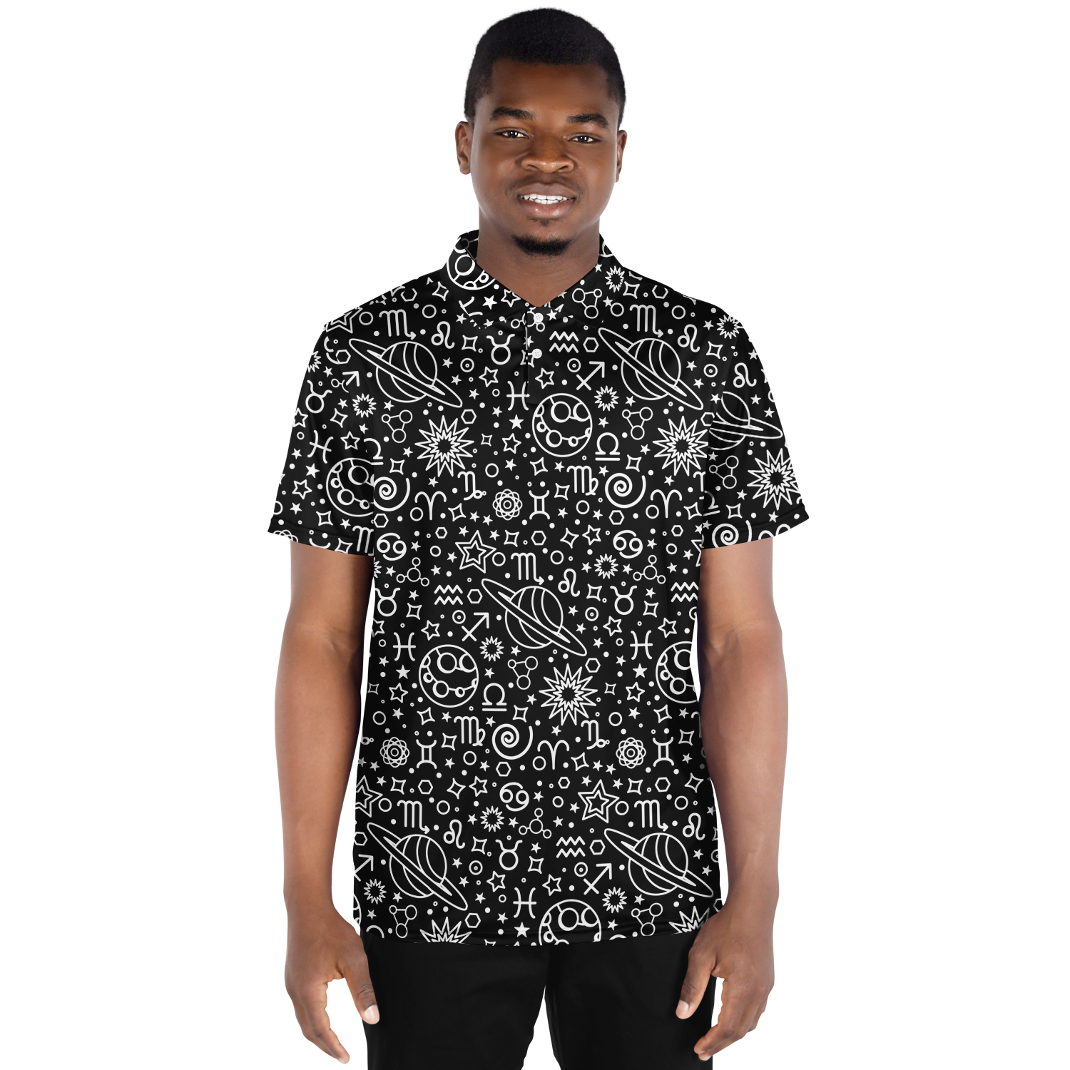 Zodiac Black And White Polo Shirt