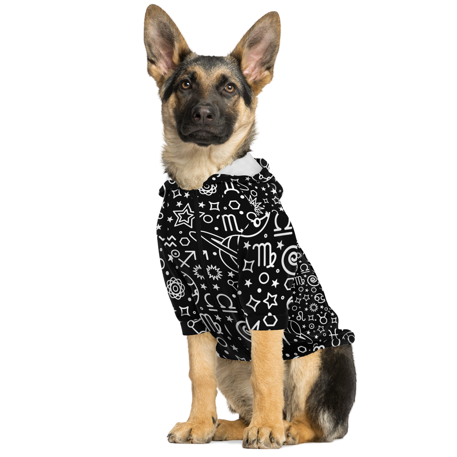 Zodiac Celestial Fashion Dog Zip-Up Hoodie