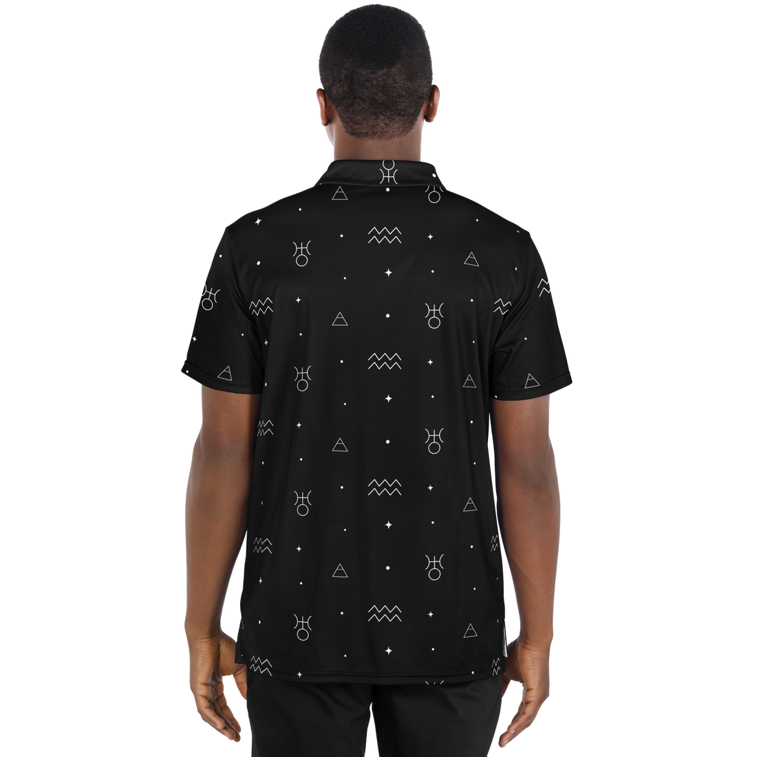 Zodiac Aquarius Polo Shirt Black And White