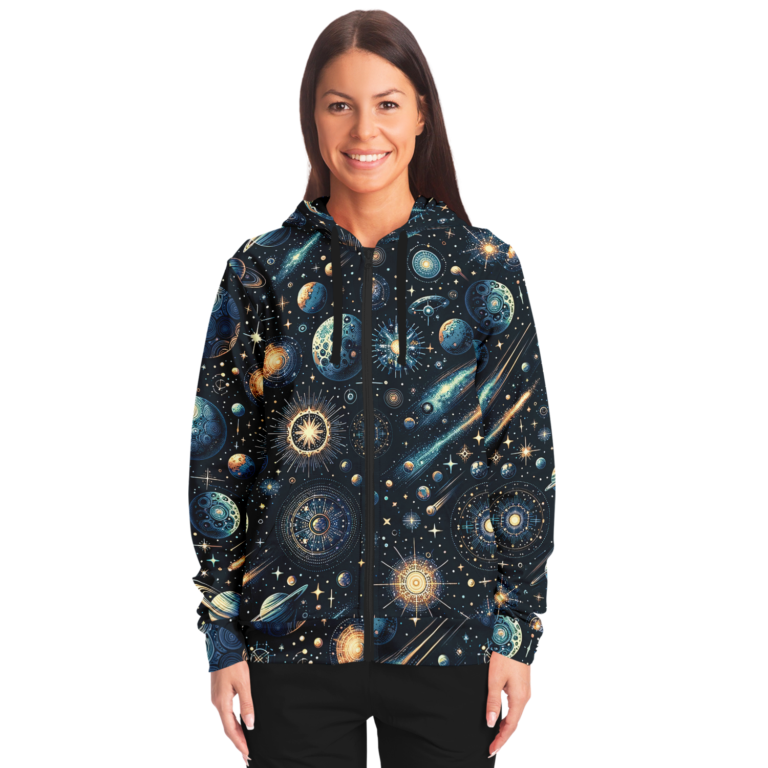 Futuristic Space Fashion Unisex Zip-Up Hoodie