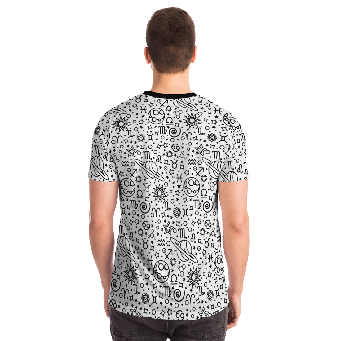 Zodiac Celestial Black And White T-shirt