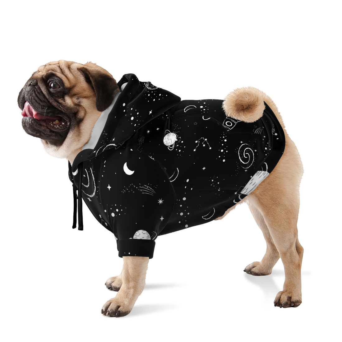 Planet Constellations Fashion Dog Zip-Up Hoodie - AOP