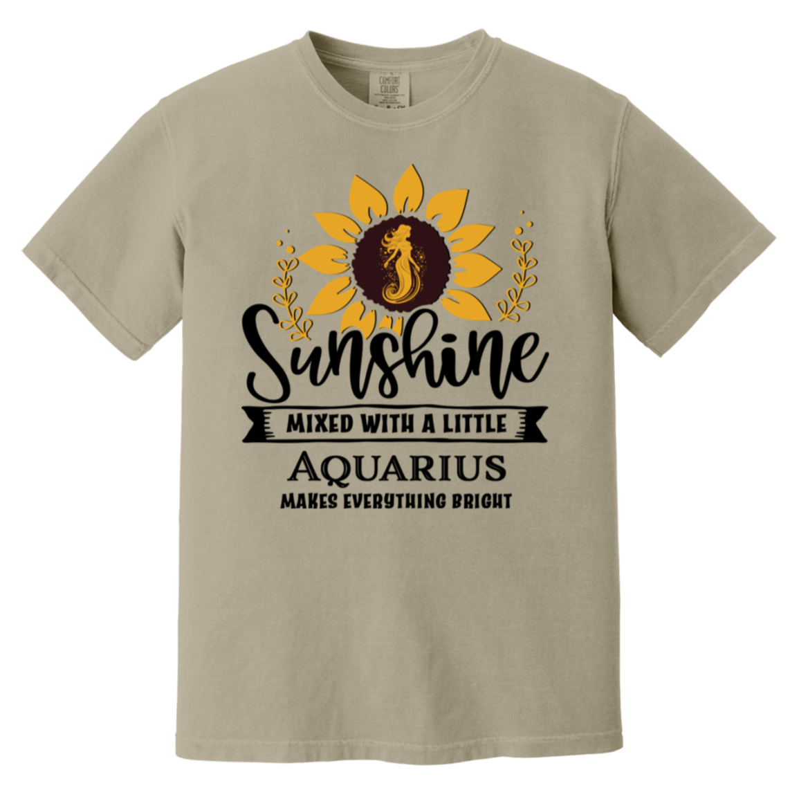 sandstone Zodiac Aquarius Sunflower Serenade Tee