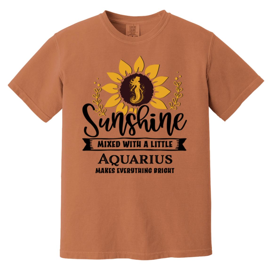 yam Zodiac Aquarius Sunflower Serenade Tee