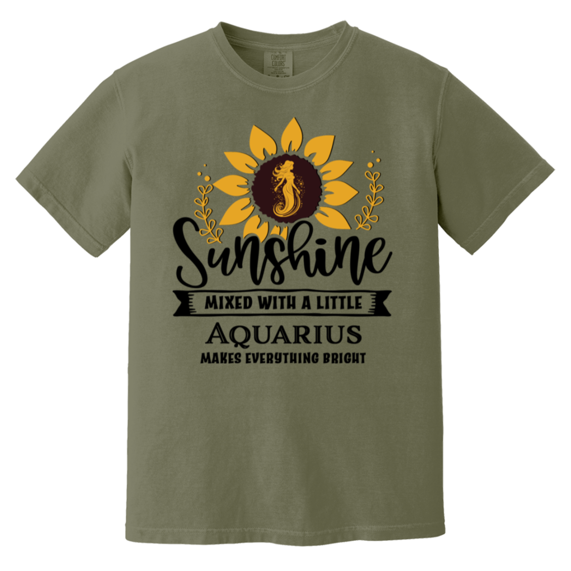 moss Zodiac Aquarius Sunflower Serenade Tee