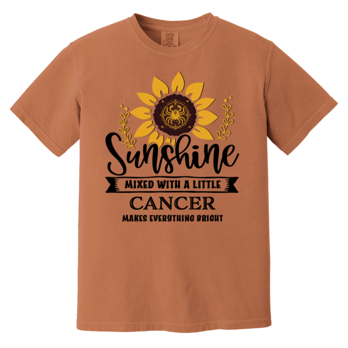 yam Cancer Zodiac Shirt: Sunflower Serenity Tee