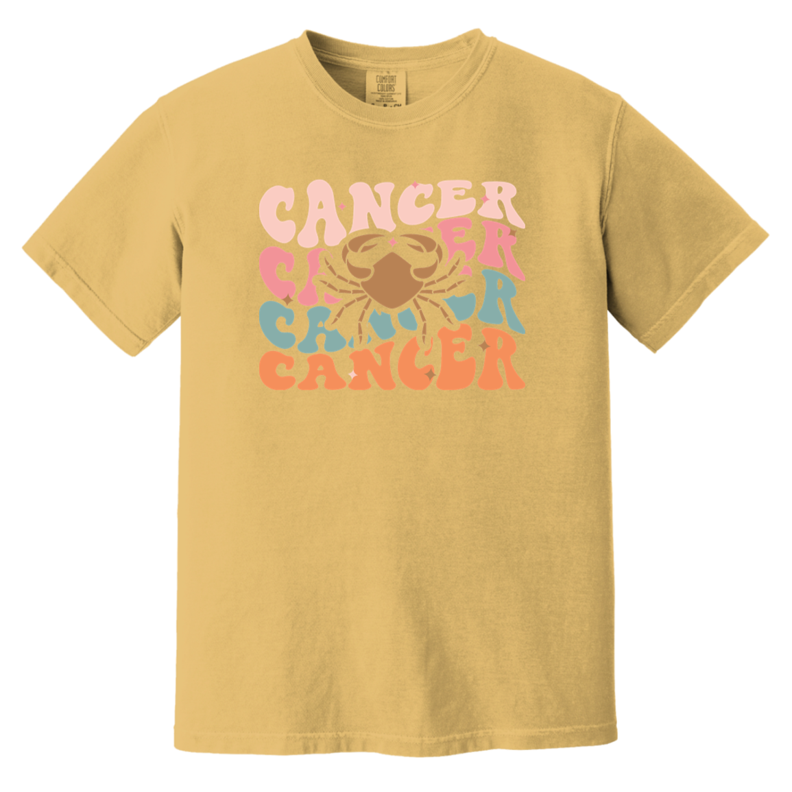 mustard retro Cancer Astrology Shirt