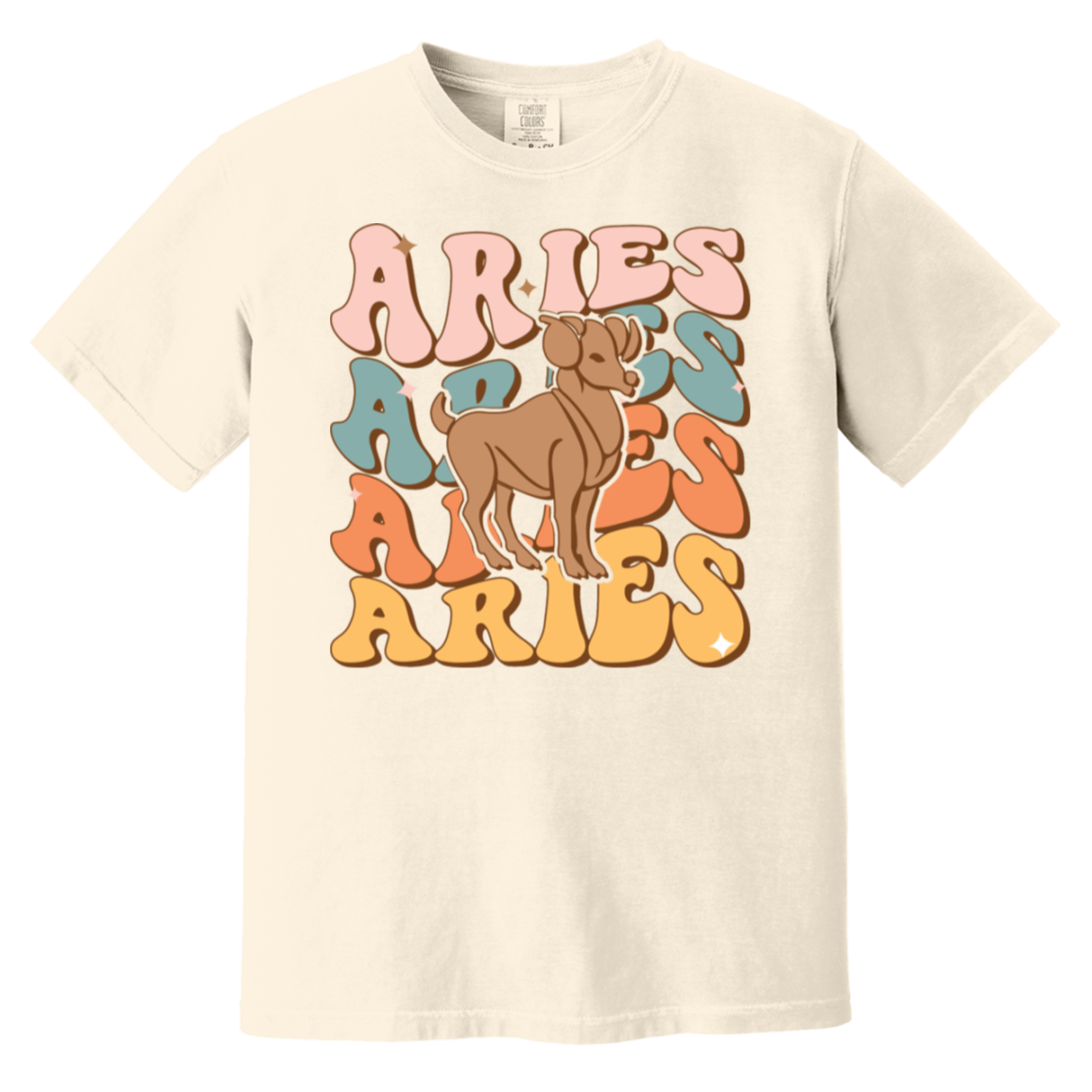 Ivory Retro Aries Zodiac Shirt