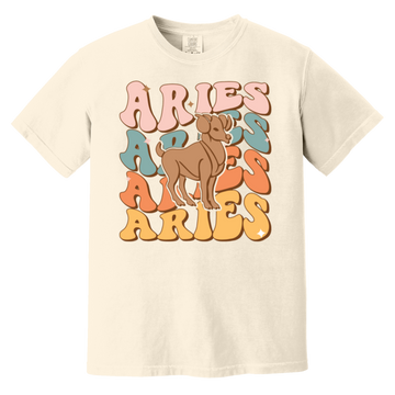 Ivory Retro Aries Zodiac Shirt