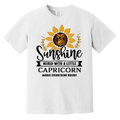 white Capricorn Tee Sunflower Sunshine 