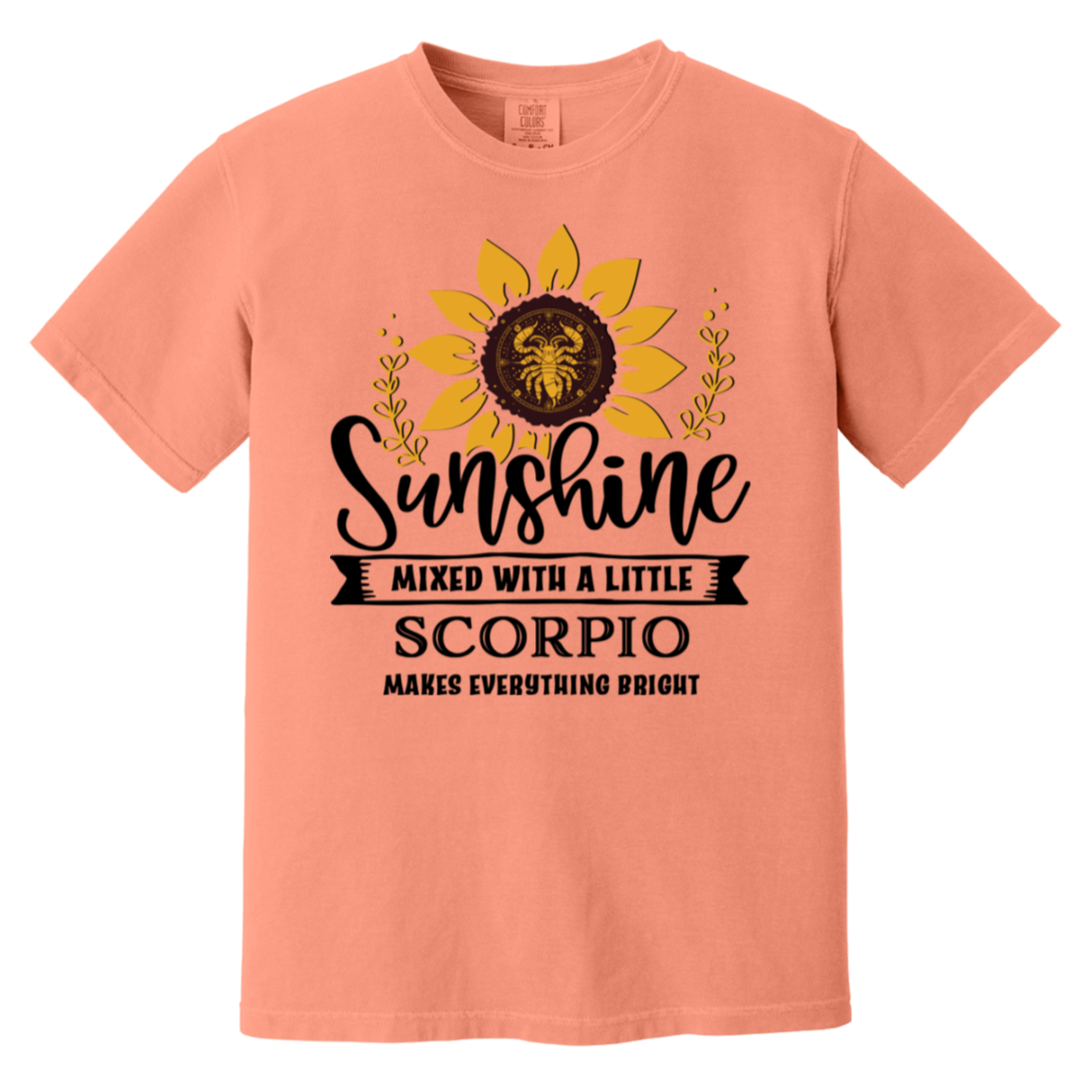 terracotta Scorpio Zodiac T Shirt Sunflower Spark Tee