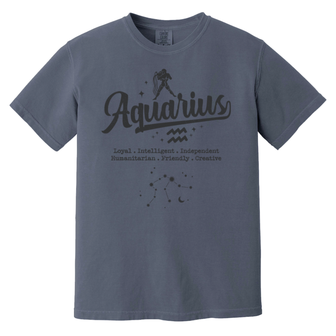 denim Aquarius Traits Signature Tee