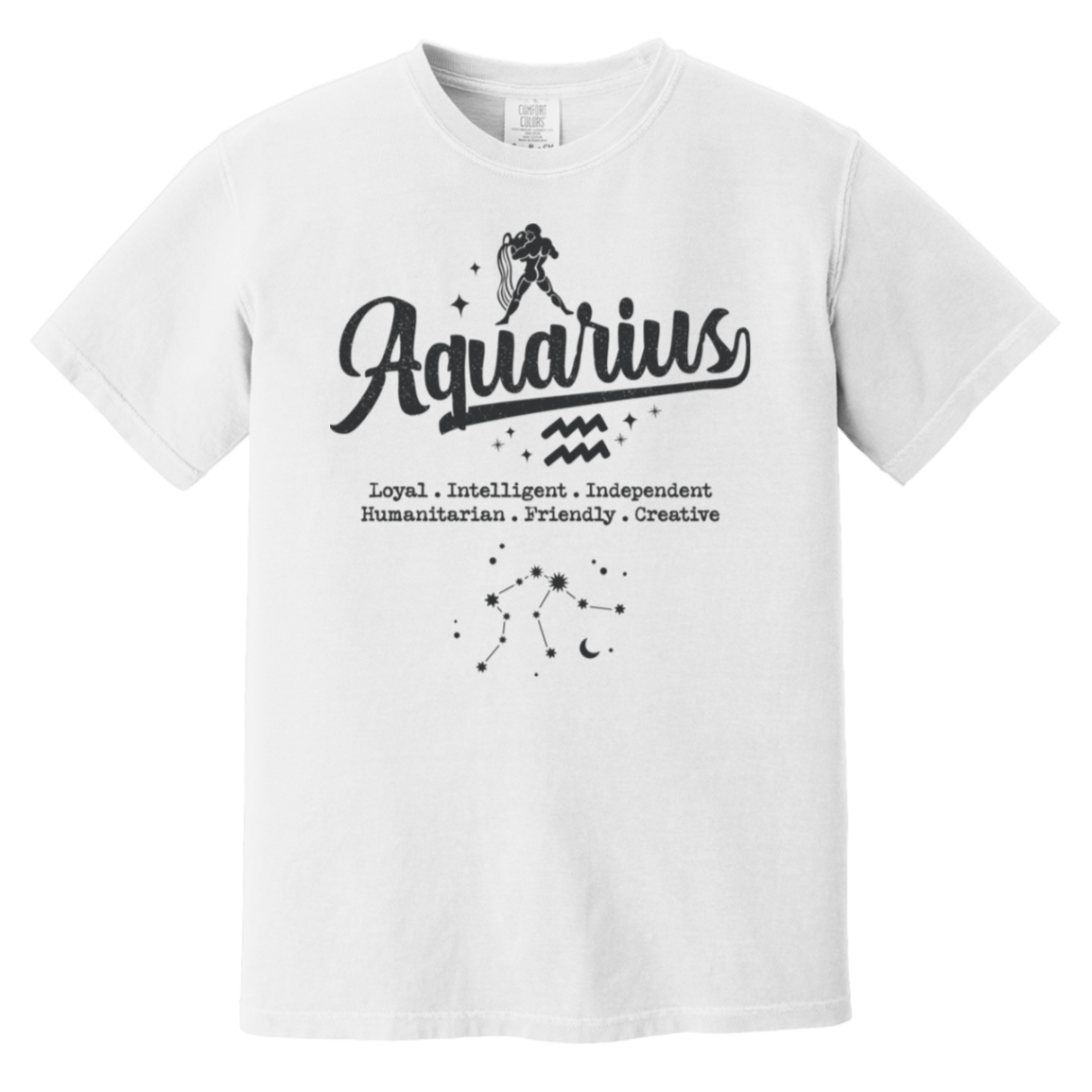 white Aquarius Traits Signature Tee