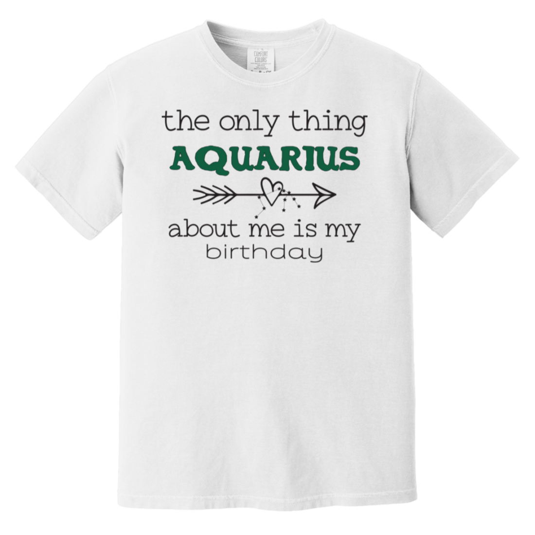 model wearing a white Aquarius T Shirt 