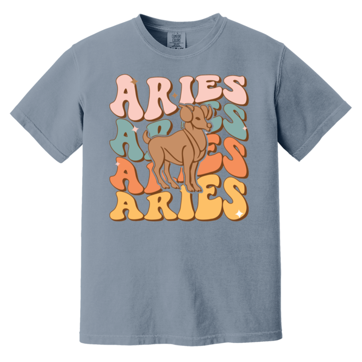 Blue Jean Retro Aries Zodiac Shirt