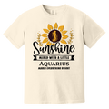 ivory Zodiac Aquarius Sunflower Serenade Tee