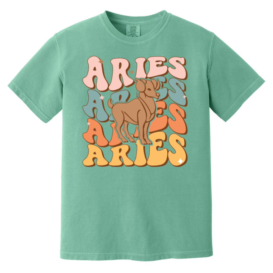 Seafoam Retro Aries Zodiac Shirt