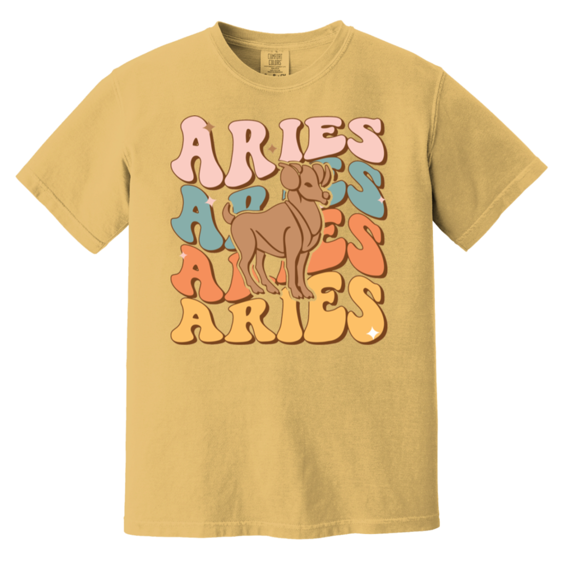 Mustard Retro Aries Zodiac Shirt