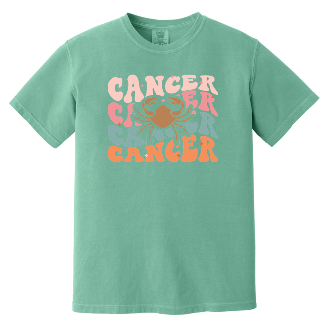 seafoam retro Cancer Astrology Shirt