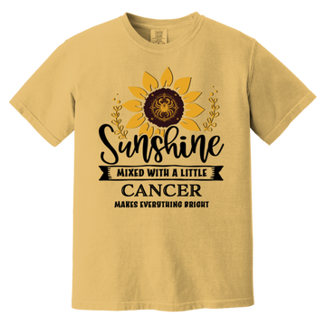 mustard Cancer Zodiac Shirt: Sunflower Serenity Tee