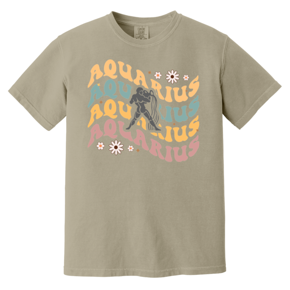 Sandstone Zodiac Aquarius Sign "Retro Rhapsody Tee"