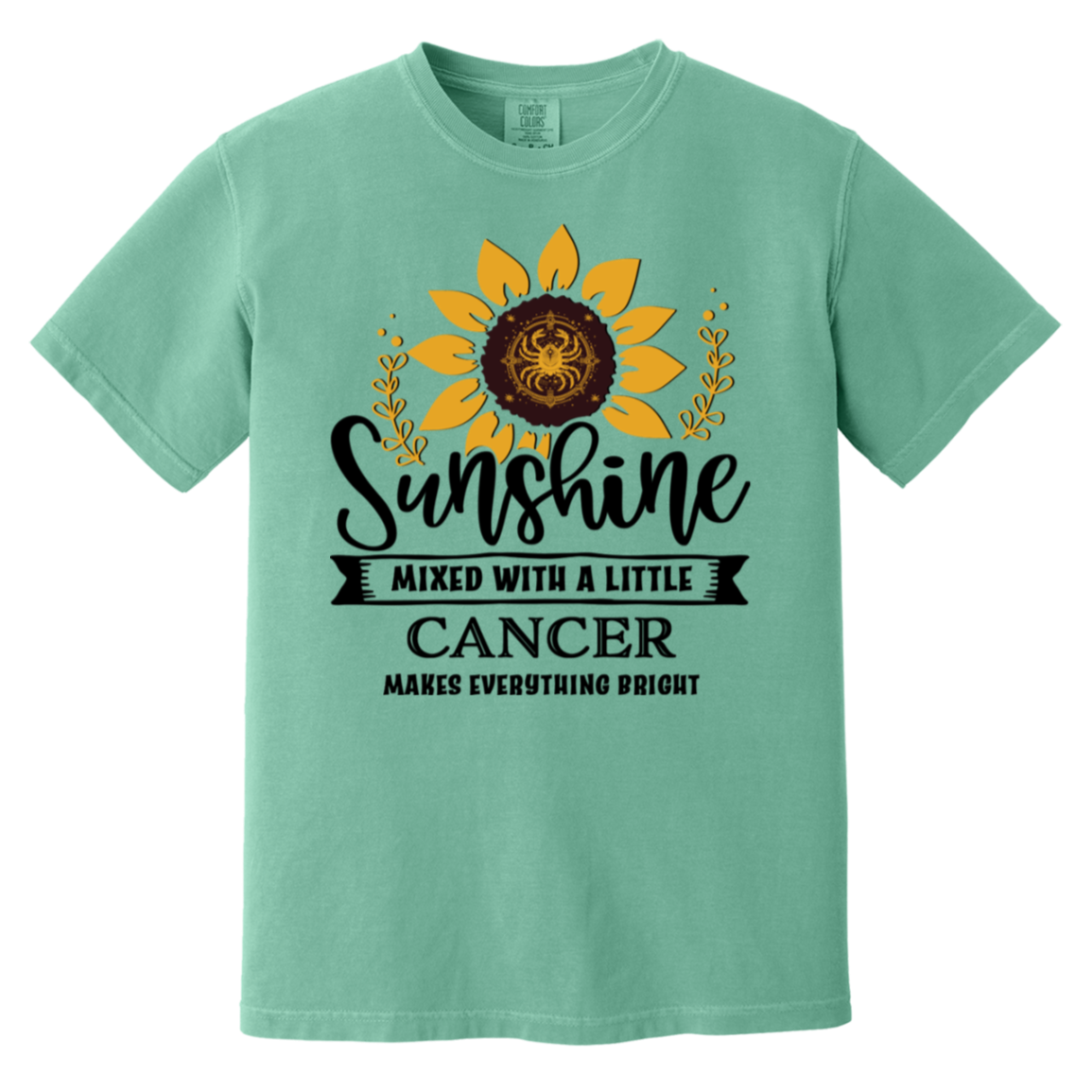 seafoam Cancer Zodiac Shirt: Sunflower Serenity Tee