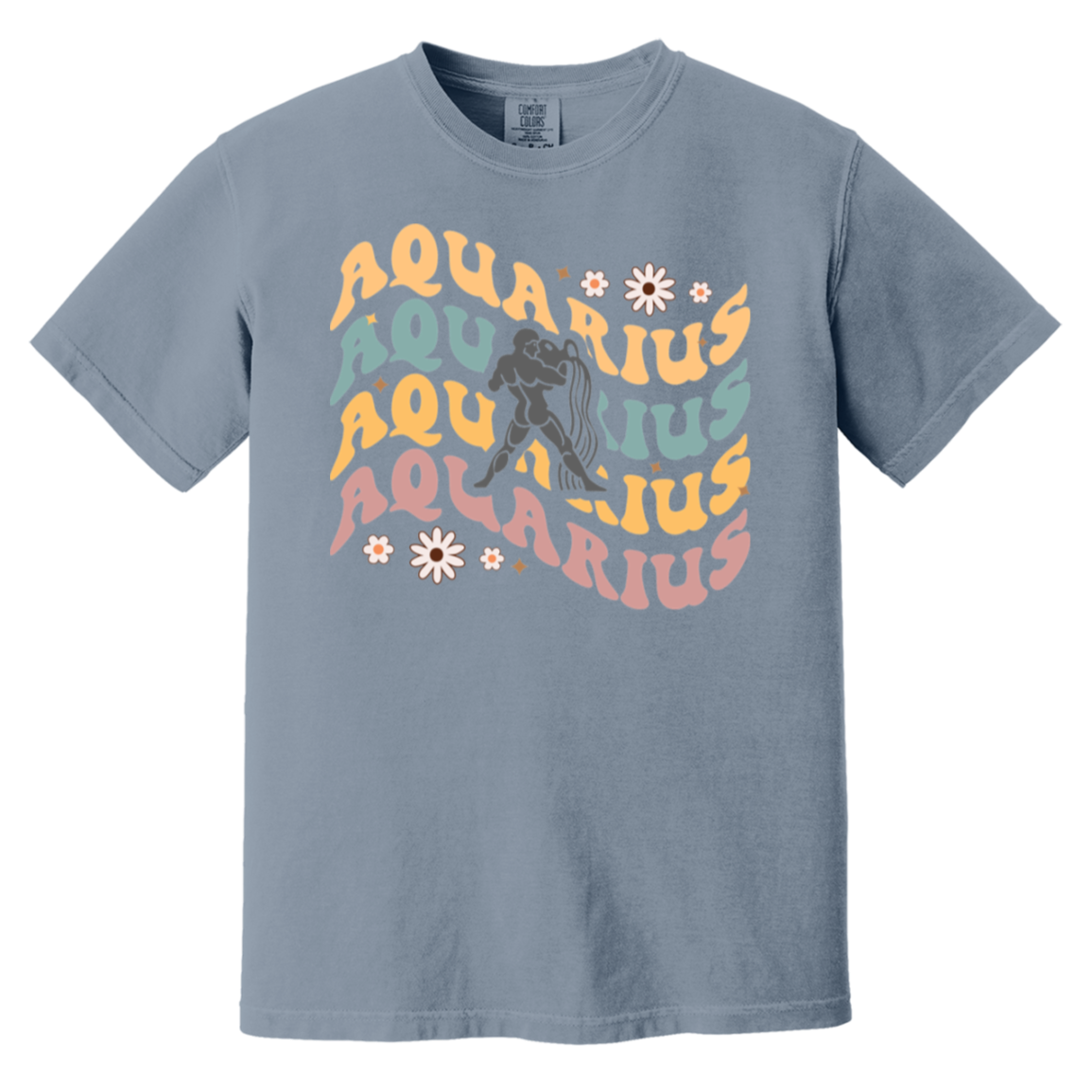 Blue Jean Zodiac Aquarius Sign "Retro Rhapsody Tee"