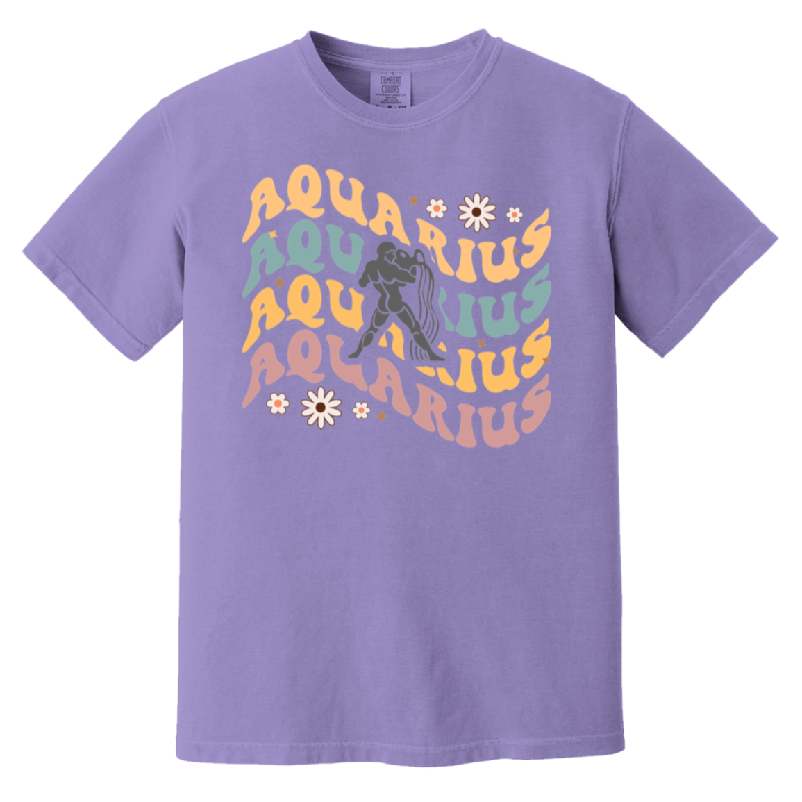 Violet Zodiac Aquarius Sign "Retro Rhapsody Tee"