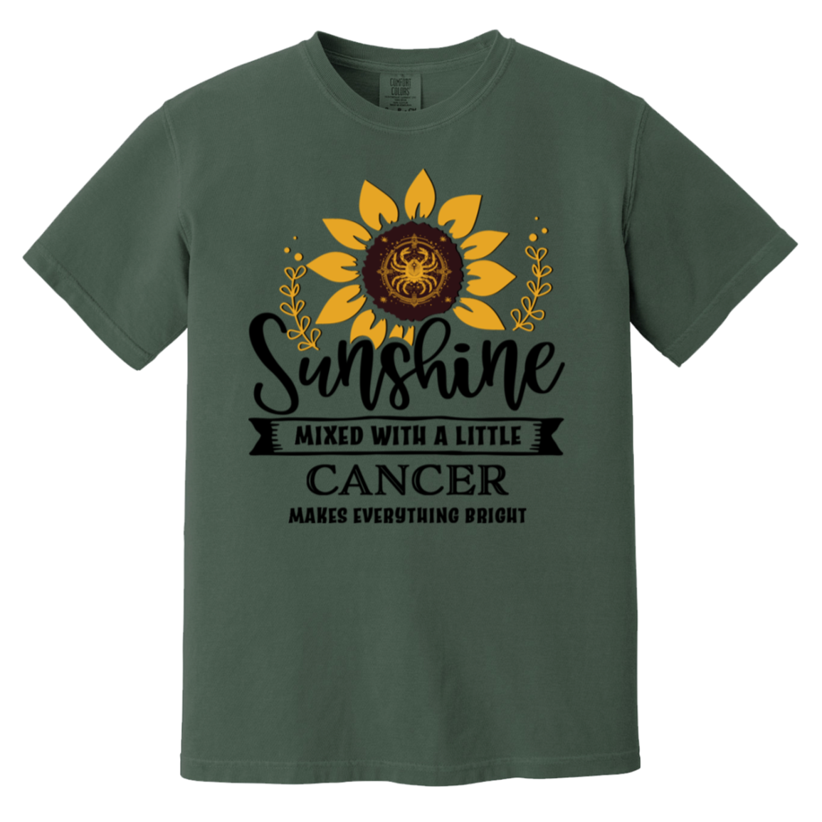 blue spruce Cancer Zodiac Shirt: Sunflower Serenity Tee