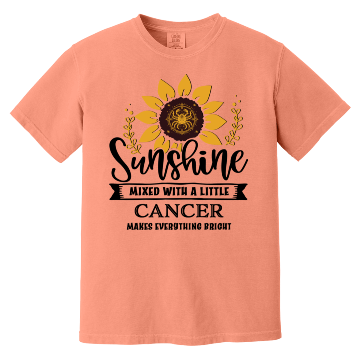 terracotta Cancer Zodiac Shirt: Sunflower Serenity Tee