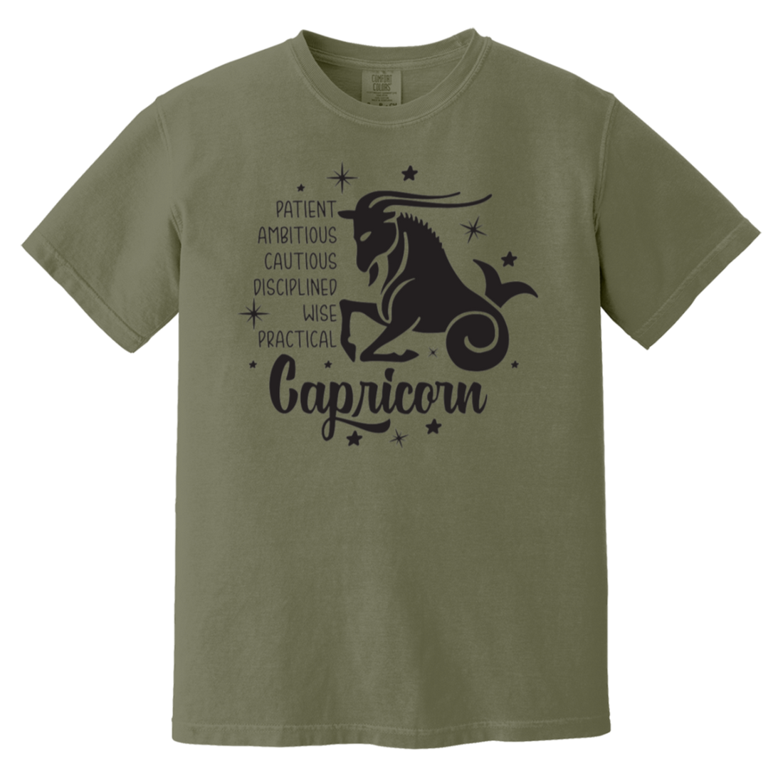 model wearing a capricorn tshirt