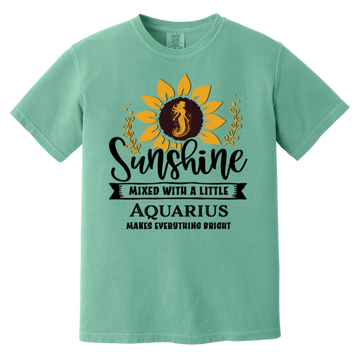 seafoam Zodiac Aquarius Sunflower Serenade Tee