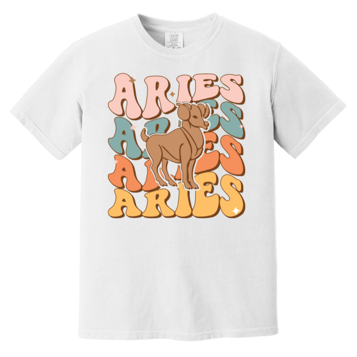 White Retro Aries Zodiac Shirt