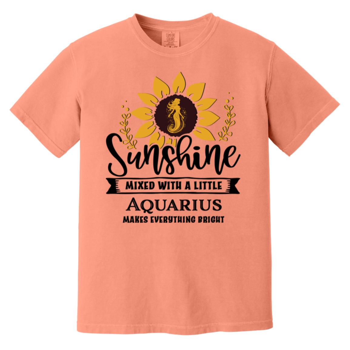 terracotta Zodiac Aquarius Sunflower Serenade Tee