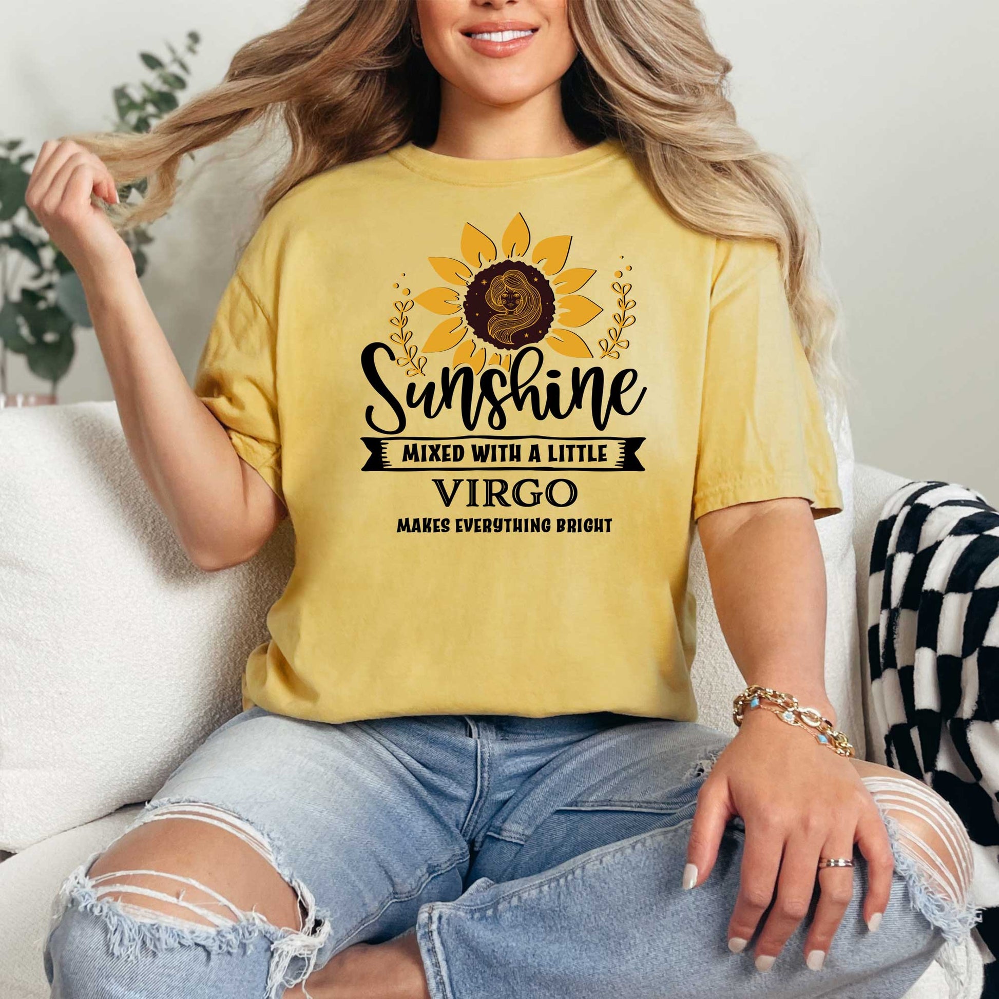 model wearing a Virgo T-Shirt for Ladies