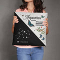 Aquarius Zodiac Black And White Throw Pillow size 18x18