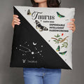 Taurus Zodiac Black And White Throw Pillow size 26x26