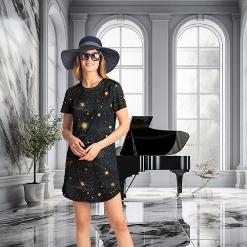 Celestial Nebula T-Shirt Dress