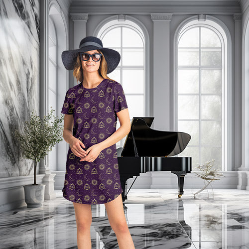 Celestial Magical Purple T-Shirt Dress