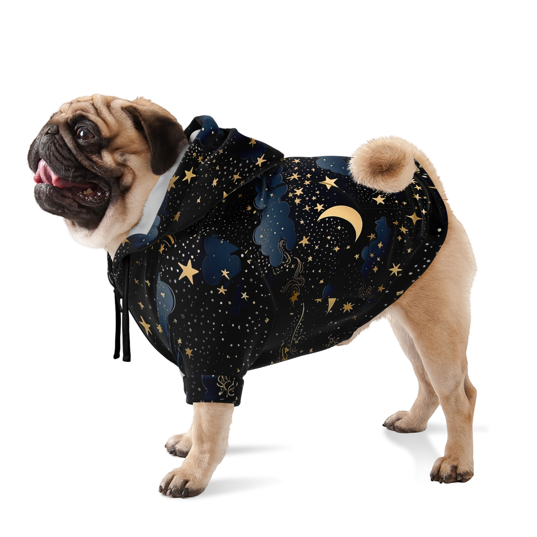 Celestial Night Stars Fashion Dog Zip-Up Hoodie