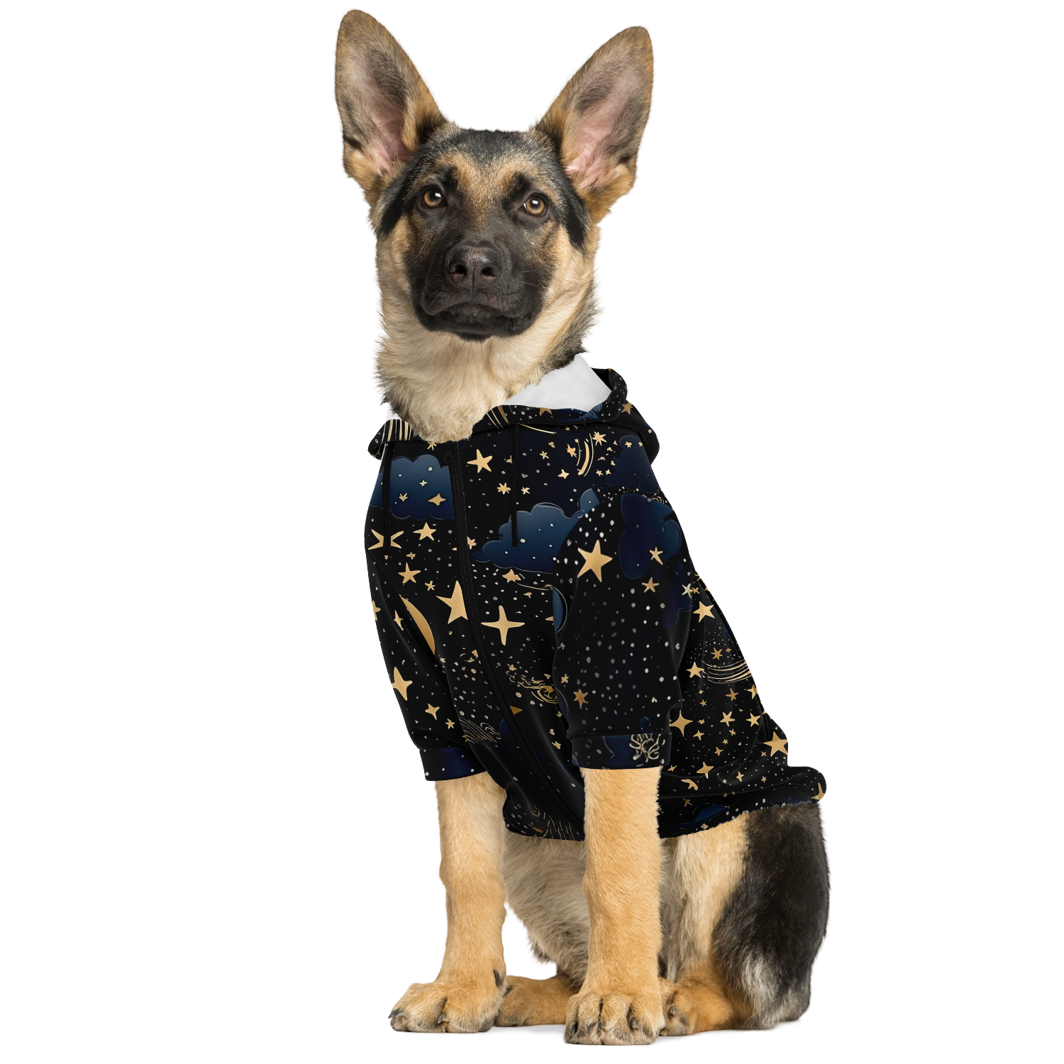 Celestial Night Stars Fashion Dog Zip-Up Hoodie