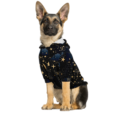 Celestial Night Stars Fashion Dog Zip-Up Hoodie