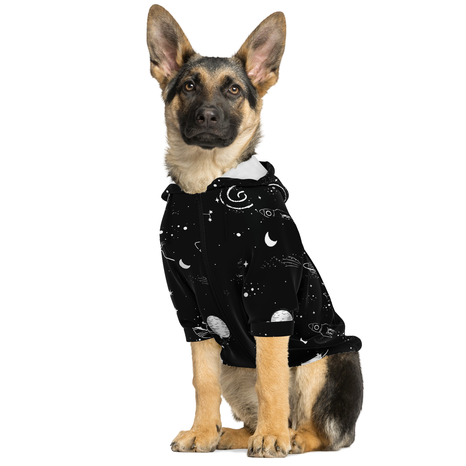 Planet Constellations Fashion Dog Zip-Up Hoodie - AOP