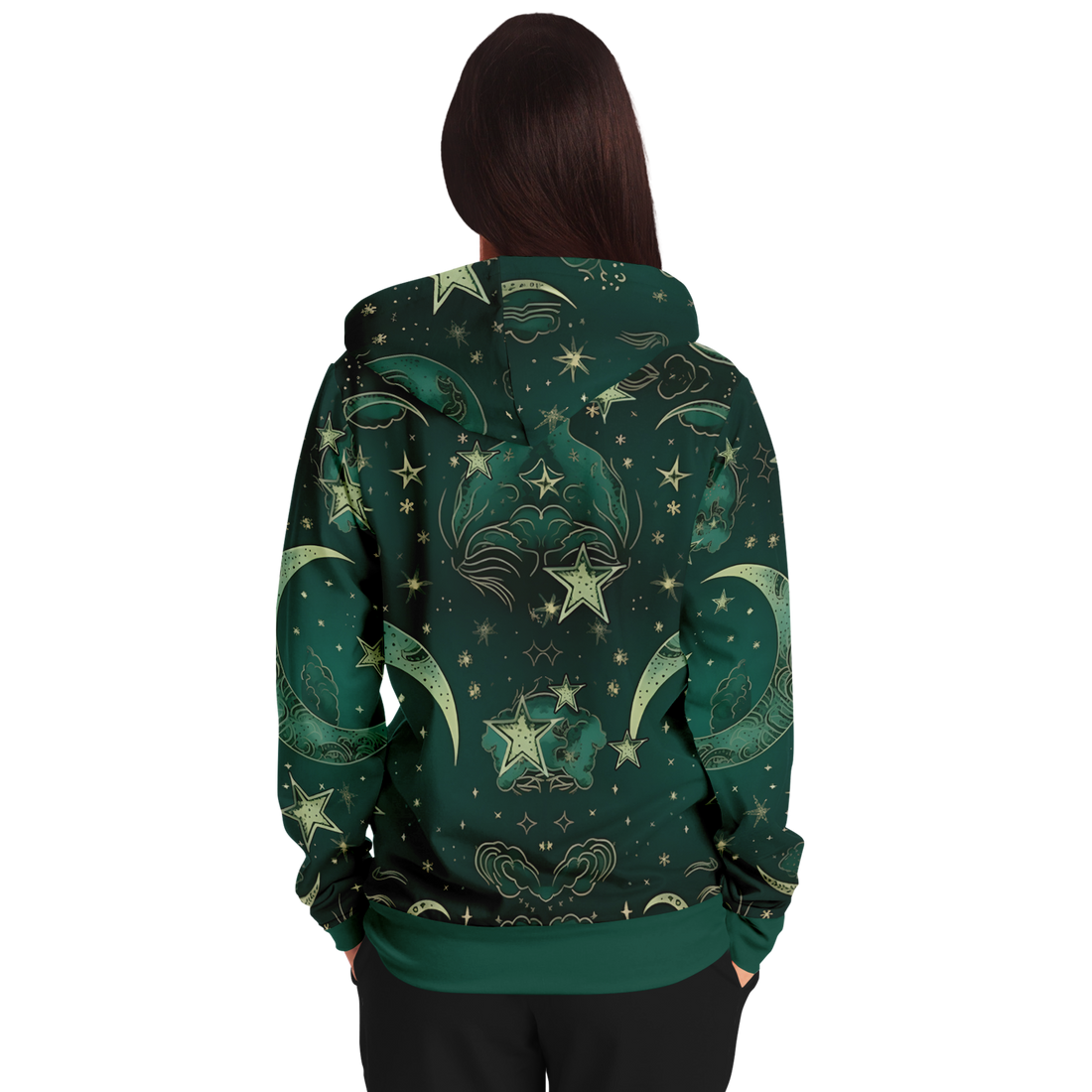 Mystical Moon And Stars Fashion Zip-Up Hoodie